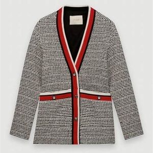 maje visala tweed cardigan jacket size 36